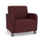 Lesro Siena Lounge Reception Wide Guest Chair w/ Front Casters, Brushed Steel Back Legs, RF Nebbiolo Uph SN1201 - alternate 1